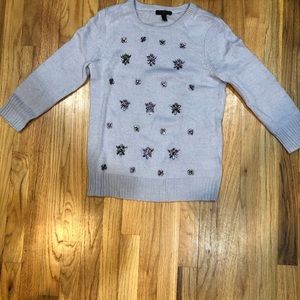 Periwinkle Bejeweled Jcrew sweater